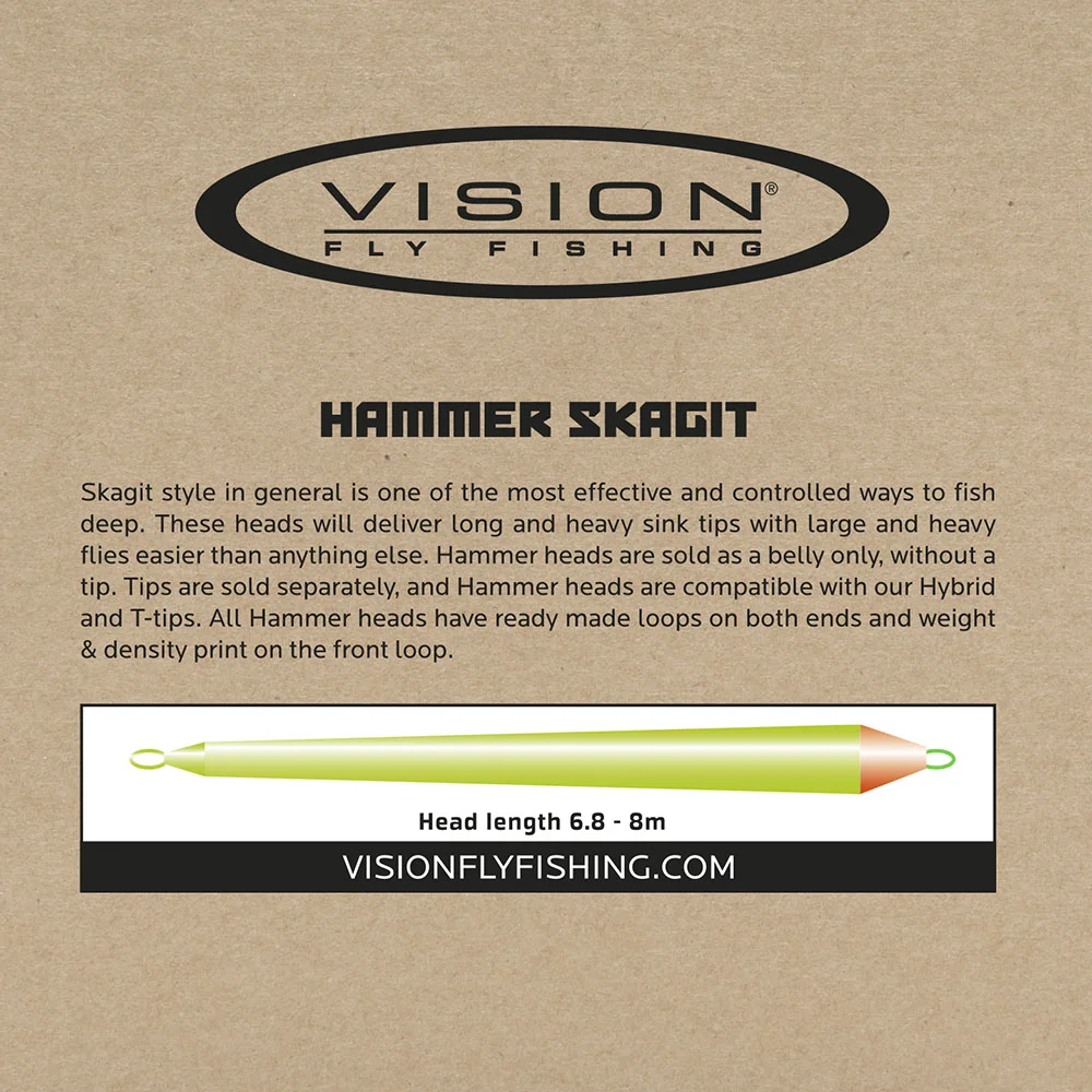 Vision Střelná hlava HAMMER Skagit heads - floating - 26 g