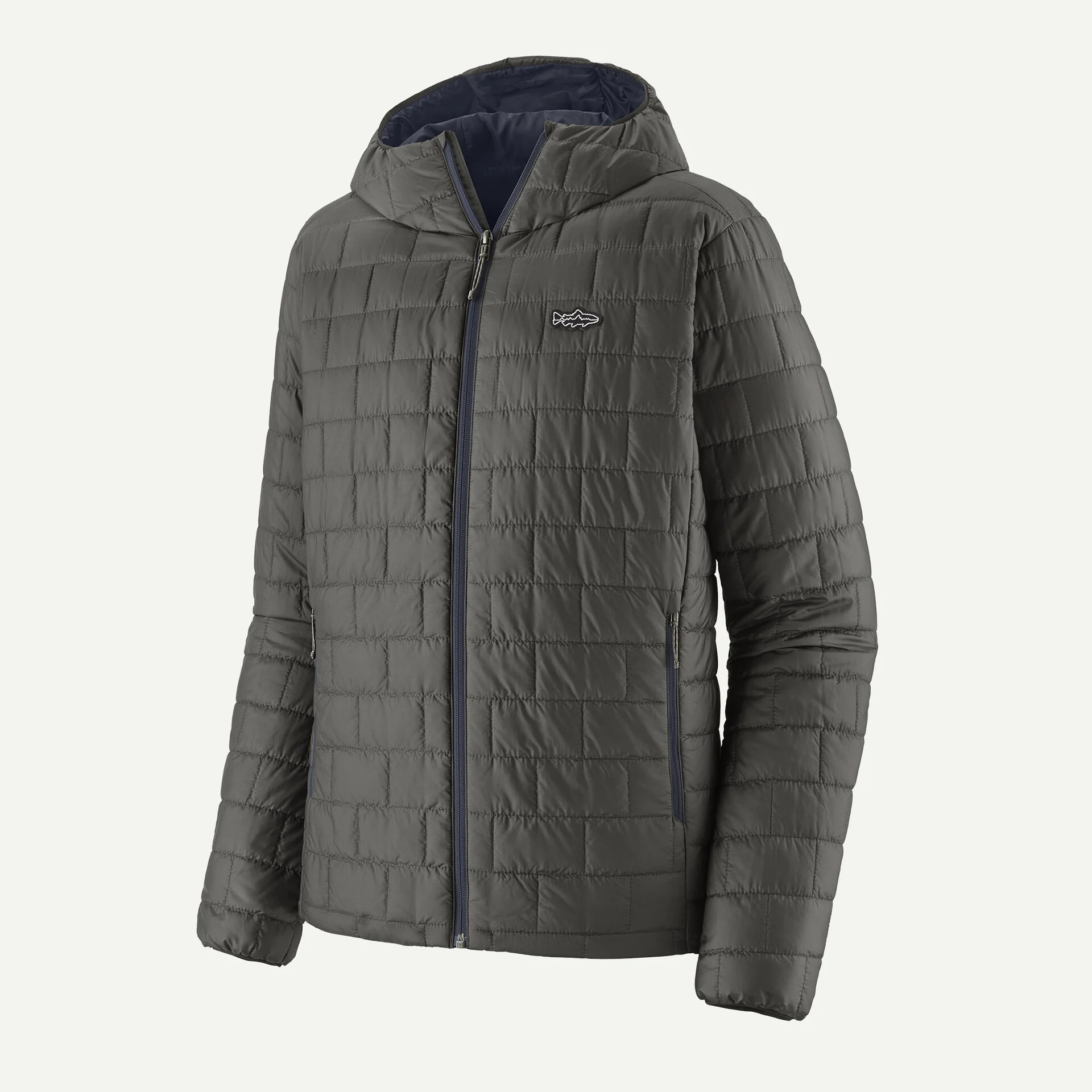 Patagonia Pánská bunda Nano Puff® Fitz Roy Trout Hoody, Forge Grey - vel. L