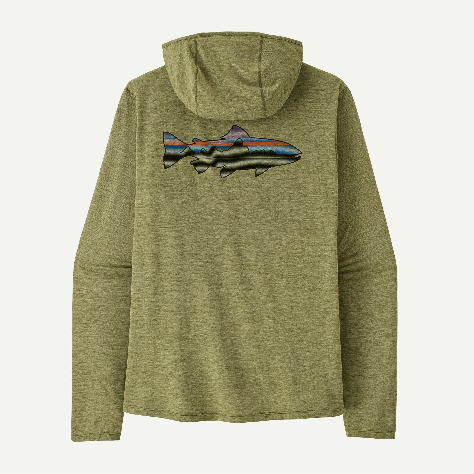 Patagonia Pánská mikina Capilene® Cool Sun Hoody - Fitz Roy Trout, Caper Green - Buckhorn Green X-Dye, vel. M