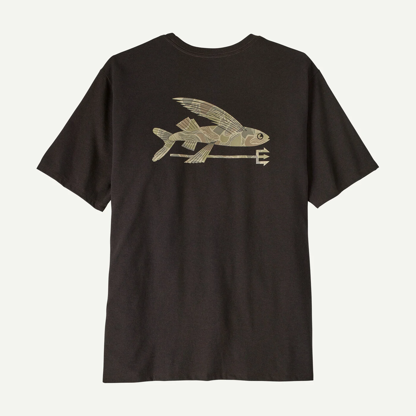 Patagonia Pánské triko Flying Fish Responsibili-Tee®, Den Brown: Coastal Edge - vel. L