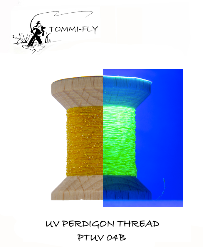 UV Perdigon Thread, modrý lesk - Gold Olive