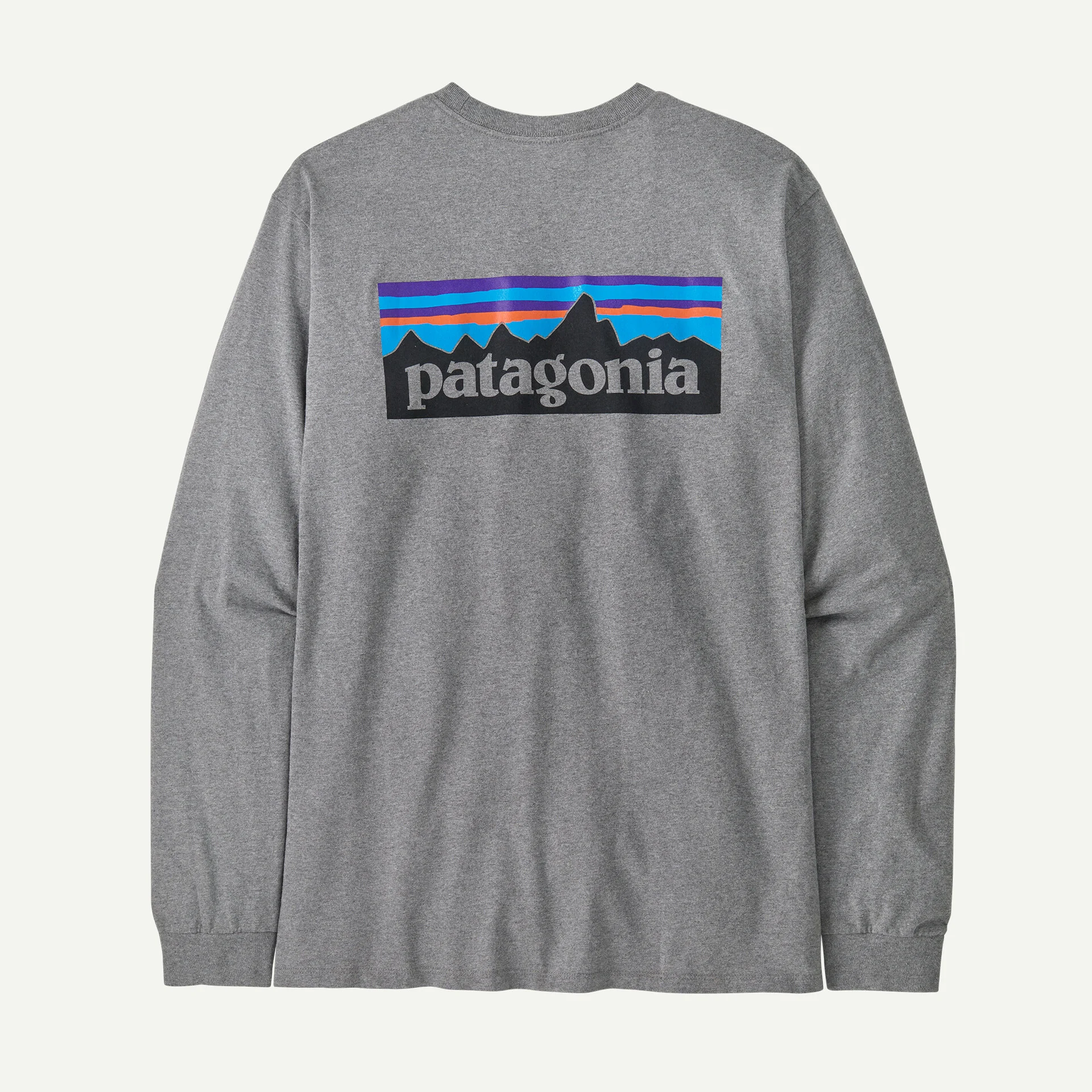 Patagonia Pánské triko Long-Sleeved P-6 Logo Responsibili-Tee® - Gravel Heather
