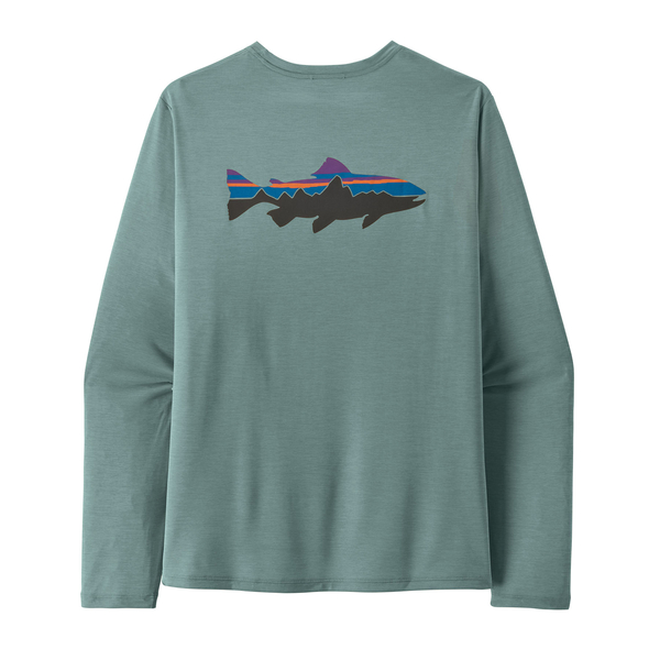 Patagonia Pánské tričko L/S Cap Cool Daily Shirt - Fitz Roy Trout, Blue Sage - Light Blue Sage X-Dye, vel. M
