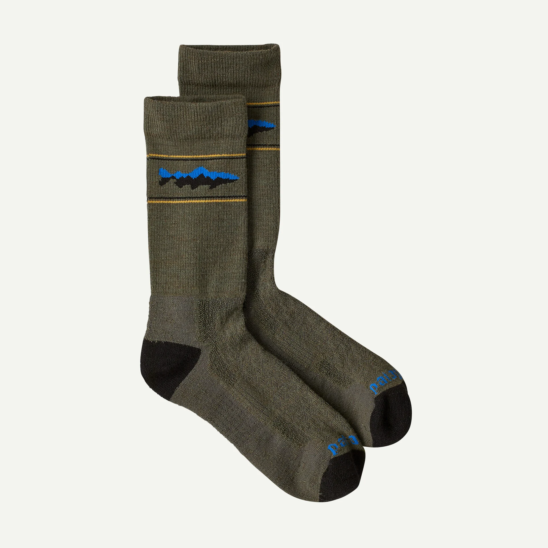 Patagonia Merino ponožky Blend Crew Socks - Mountain Trout: Basin Green 