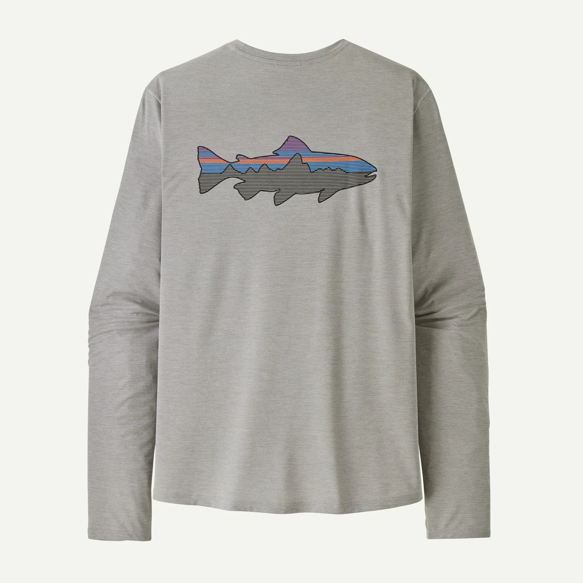 Patagonia Pánské tričko Long-Sleeved Capilene® Cool Sun Shirt - Fitz Roy Trout, Crisp Grey - Salt Grey X-Dye