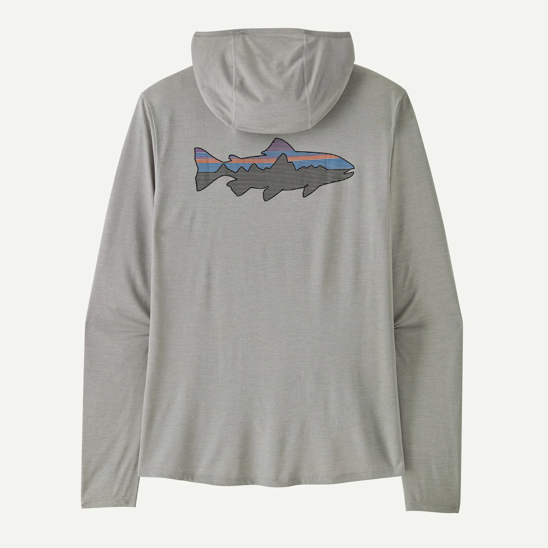 Patagonia Pánská mikina Capilene® Cool Sun Hoody - Fitz Roy Trout, Crisp Grey - Salt Grey X-Dye