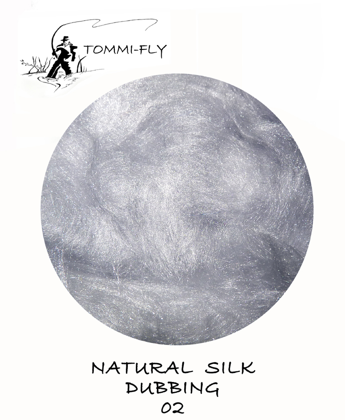 Natural SILK dubbing - světle šedá