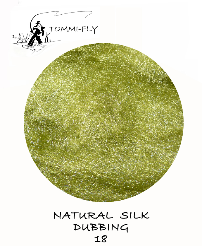 Natural SILK dubbing - olivová