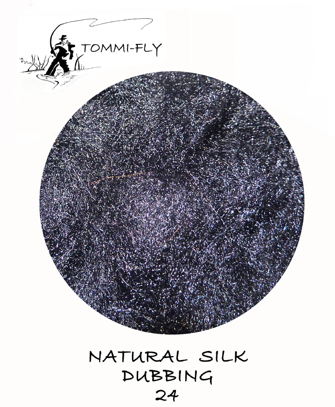 Natural SILK dubbing - temně černá