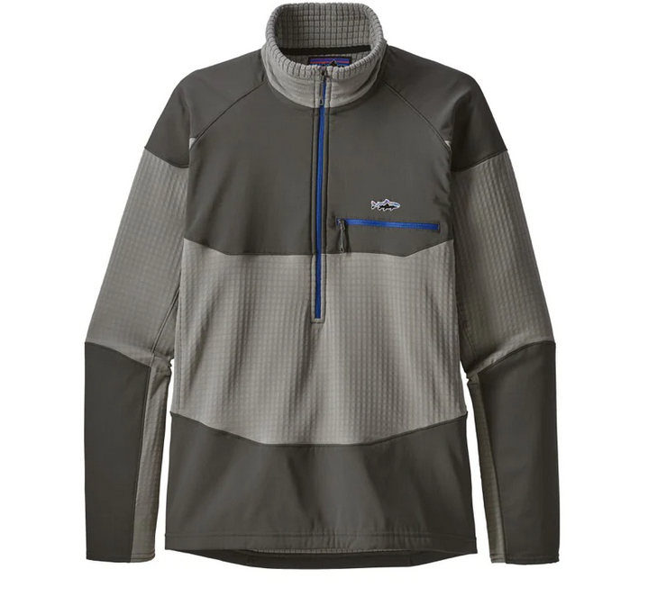 Patagonia Pánská mikina Long-Sleeved R1® Fitz Roy 1/4-Zip, Feather Grey,vel. L