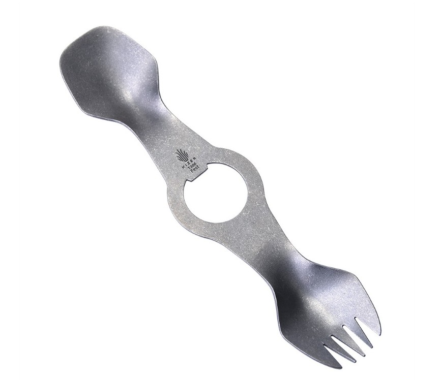 KIZER Cestovní lžička, vidlička a otvírák Titanium Spork FEST 