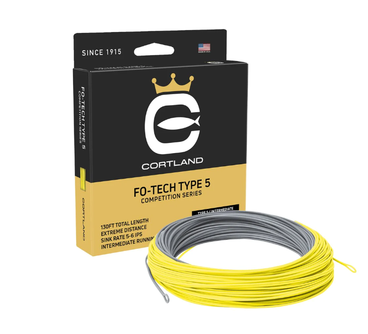 Cortland Muškařská šňůra Fo-Tech Type 5 / Intermediate, Grey / Yellow