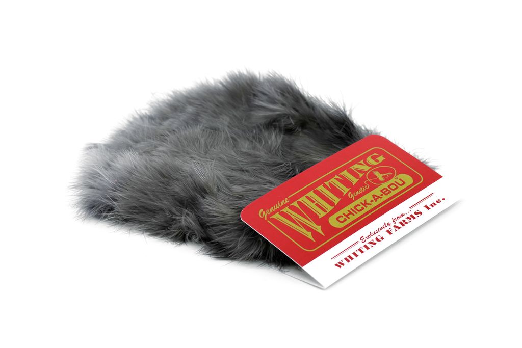 WHITING Chickabou Patch White, dyed Heron Gray