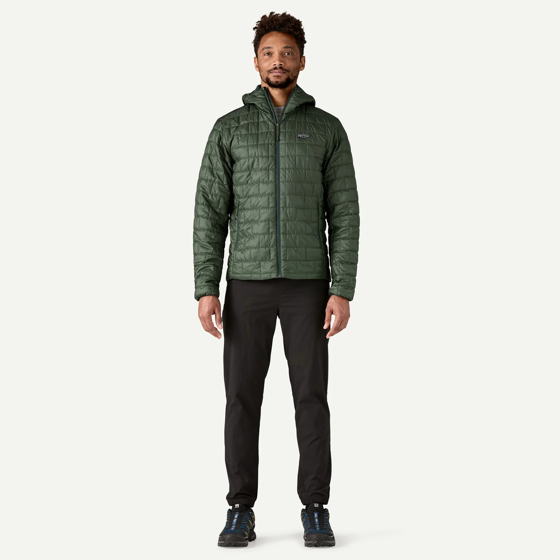 Patagonia Pánská bunda Nano Puff® Fitz Roy Trout Hoody, Forge Grey - vel. L