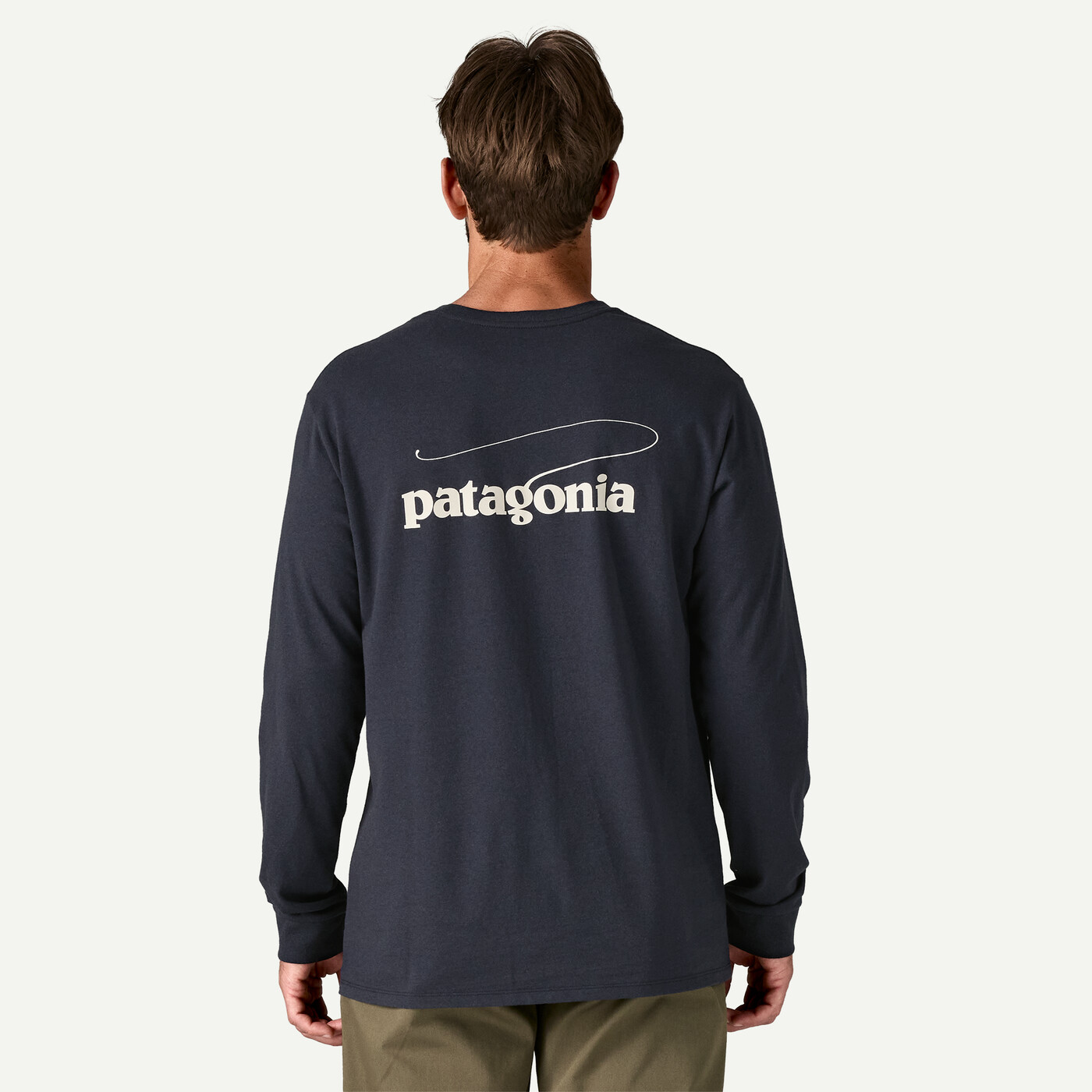 Patagonia Pánské tričko Long-Sleeved Casting Logo Responsibili-Tee®, Fiber White