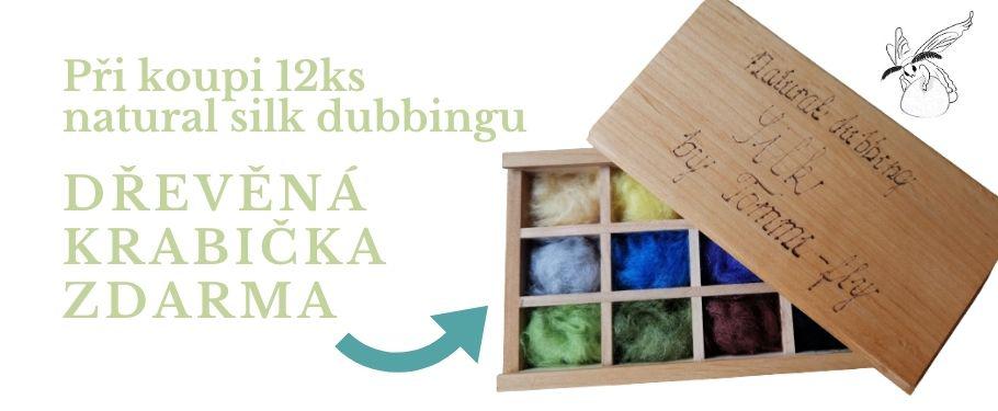 Natural SILK dubbing -  tmavě olivová