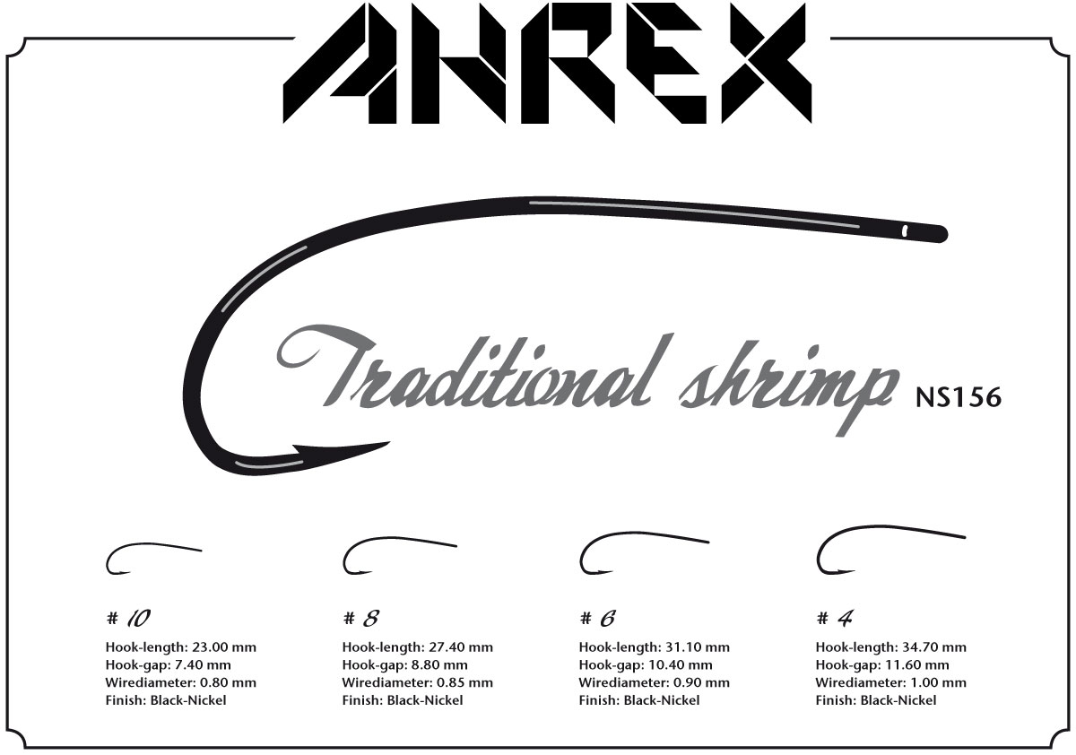 Ahrex muškařské háčky NS156 - Traditional Shrimp, vel. 4