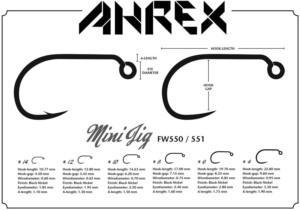 Ahrex muškařské háčky FW551 - Mini Jig