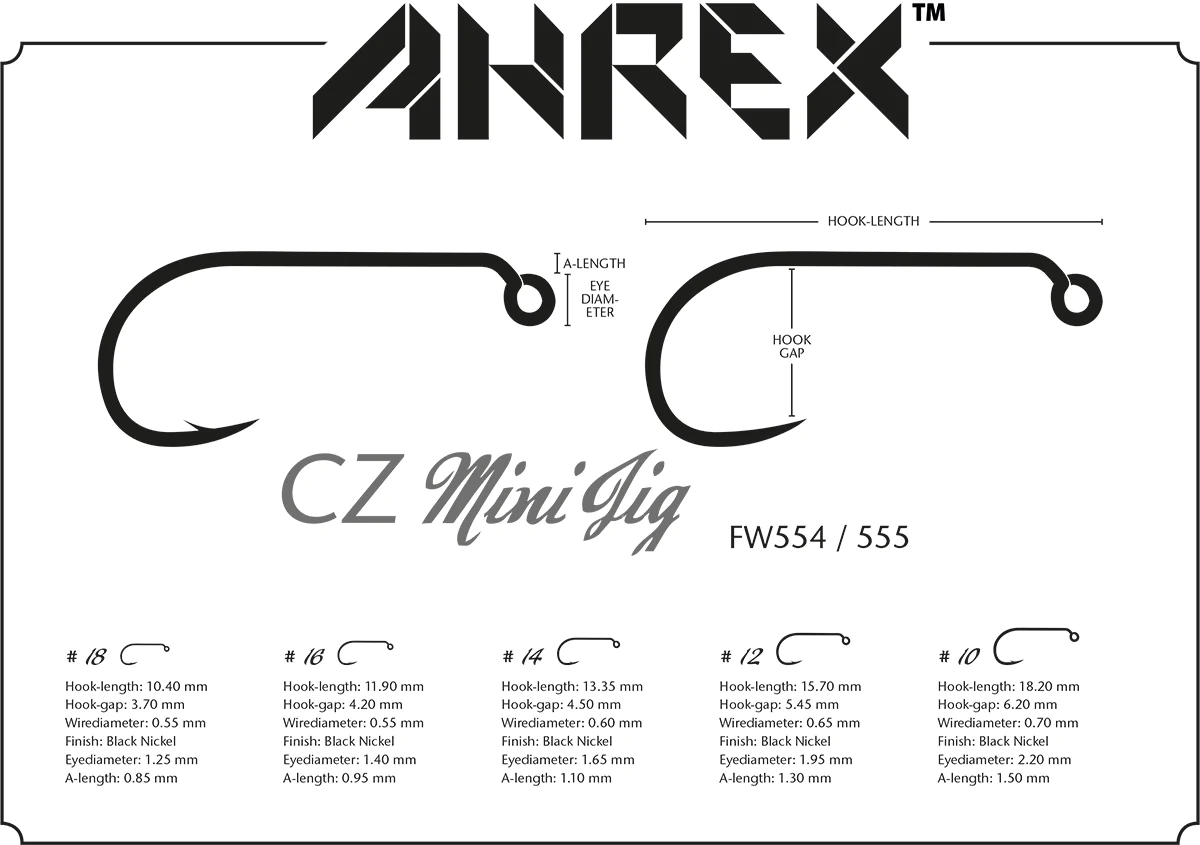 Ahrex muškařské háčky FW555 - CZ Mini Jig - vel. 10