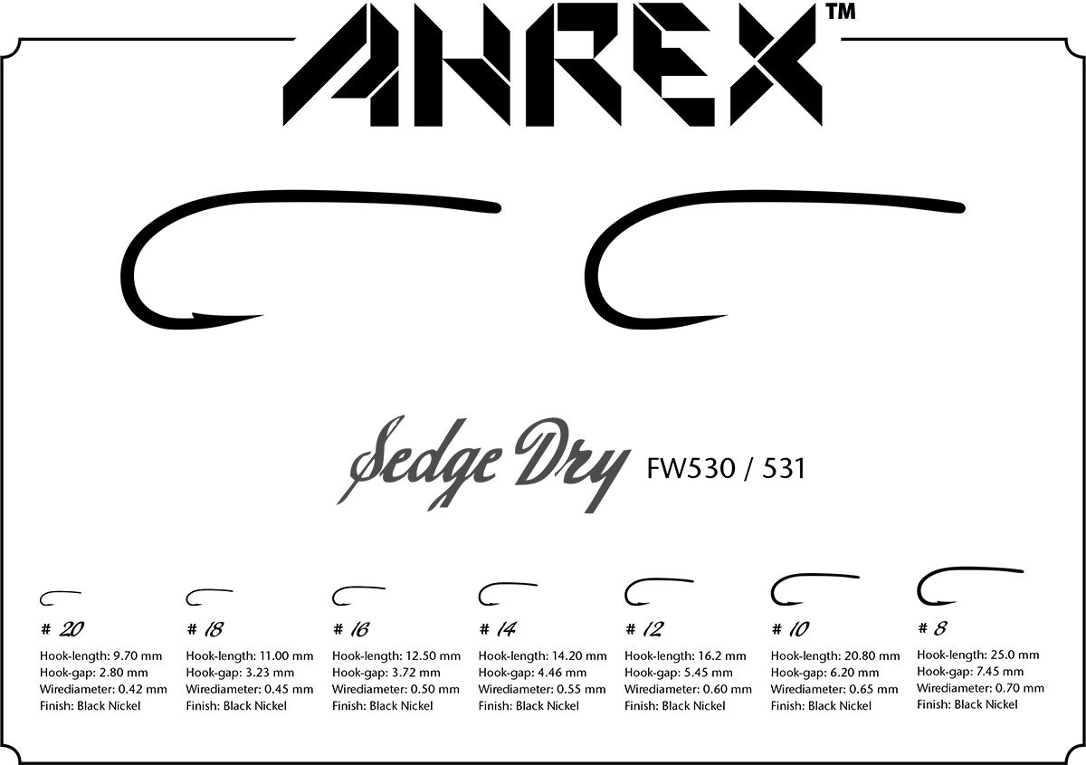Ahrex muškařské háčky FW530 - Sedge Dry