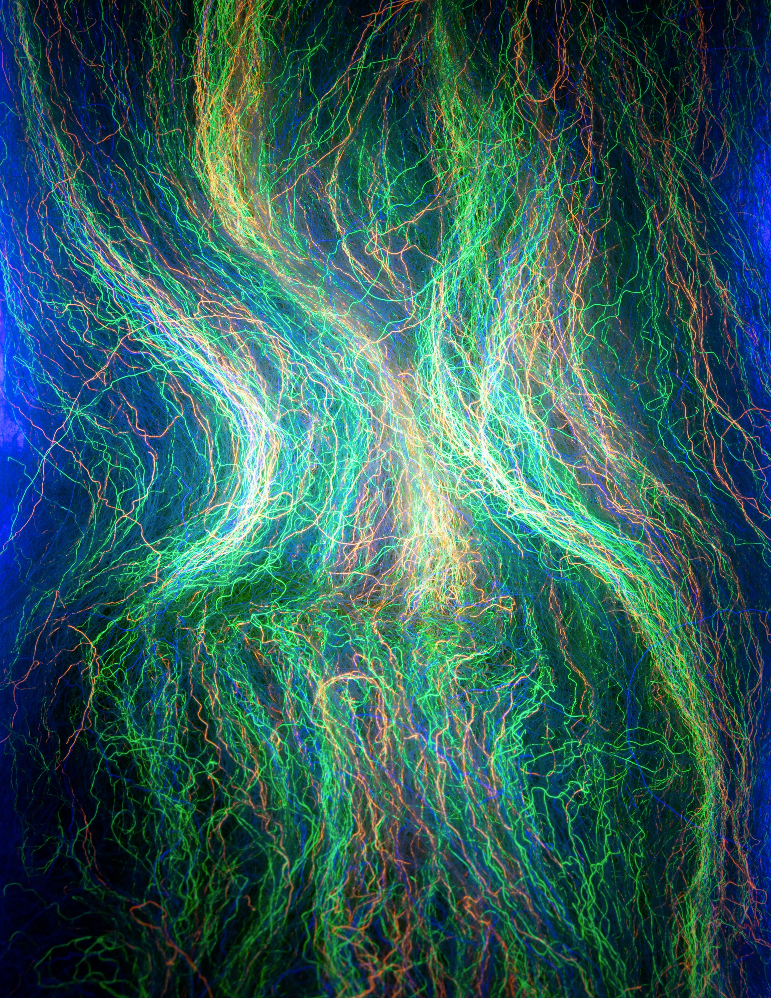 Nuclear streamer hair - periwinkle green