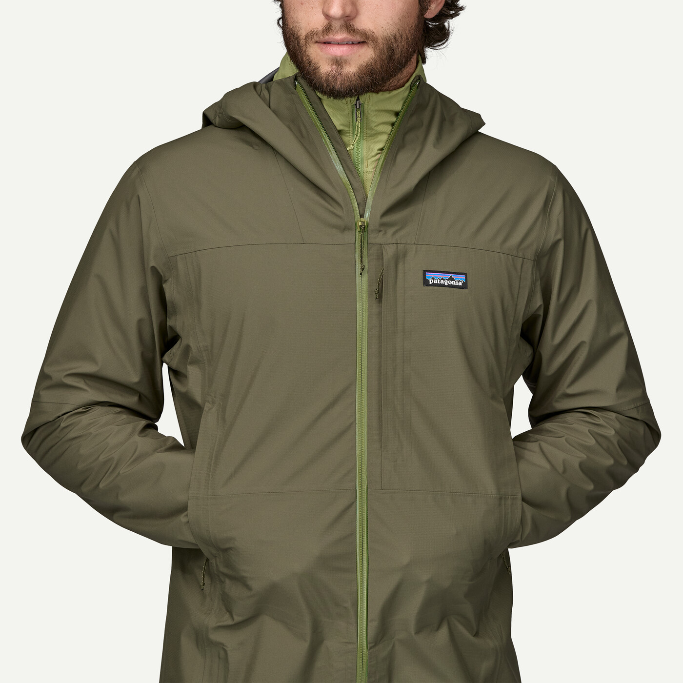 Patagonia Pánská bunda Boulder Fork Rain Jacket - Basin Green, vel. XL