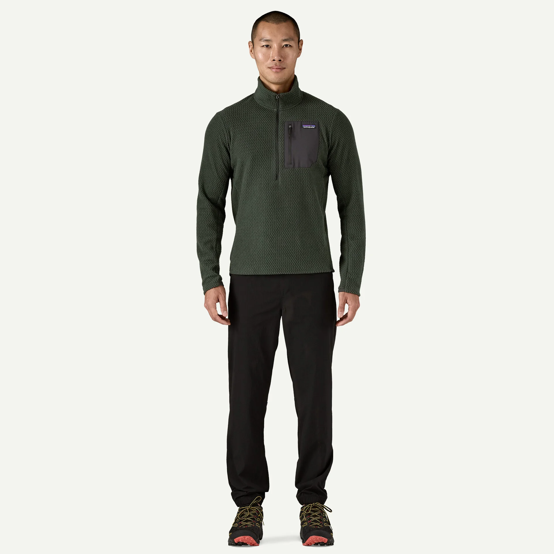 Patagonia Pánská mikina R1 Air Zip Neck, Old Growth Green - vel. XS