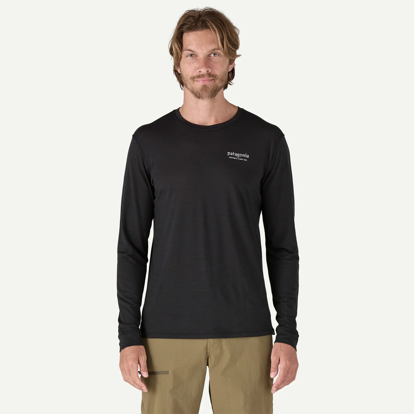 Patagonia Pánská tričko Cap Cool Merino Blend Graphic Shirt, Strata Stripe: Pond Green