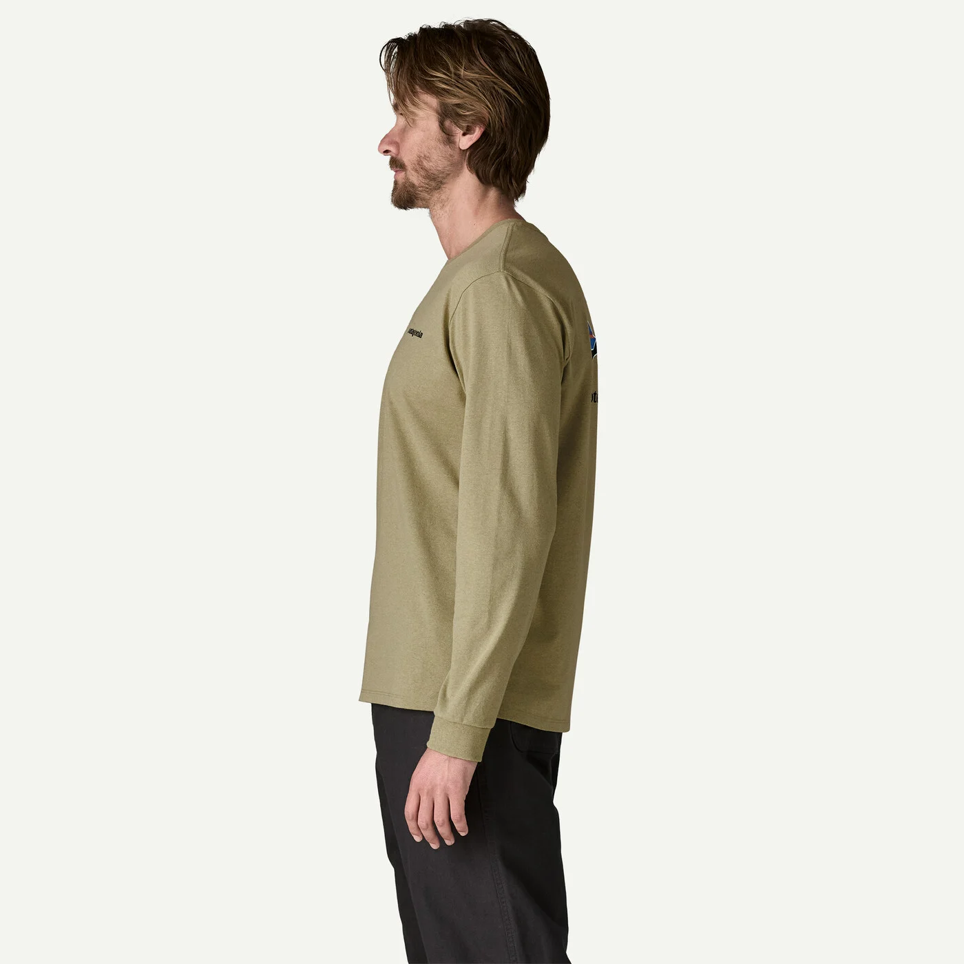 Patagonia Pánské tričko Long-Sleeved Home Water Trout Responsibili-Tee, Gumtree Green