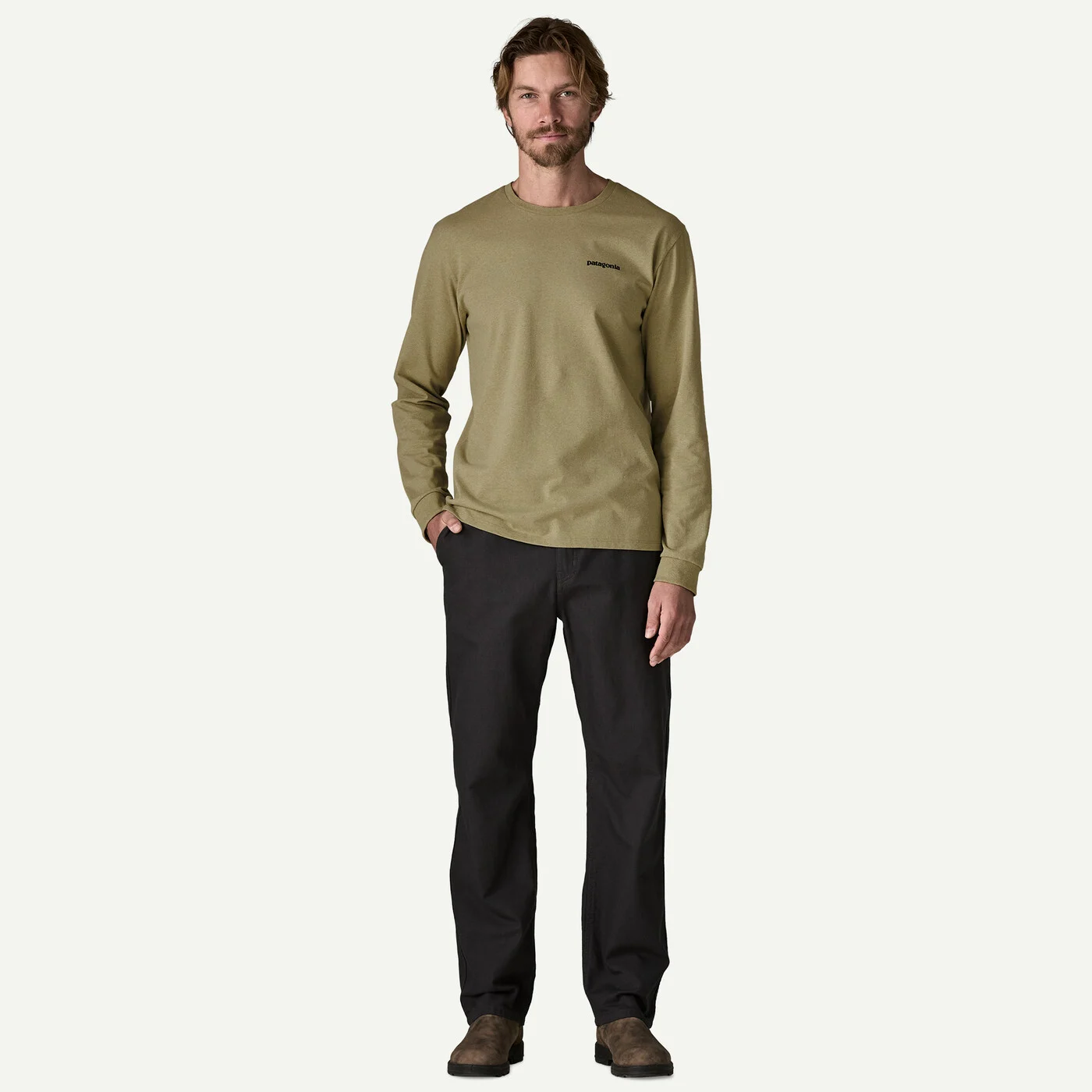 Patagonia Pánské tričko Long-Sleeved Home Water Trout Responsibili-Tee, Gumtree Green