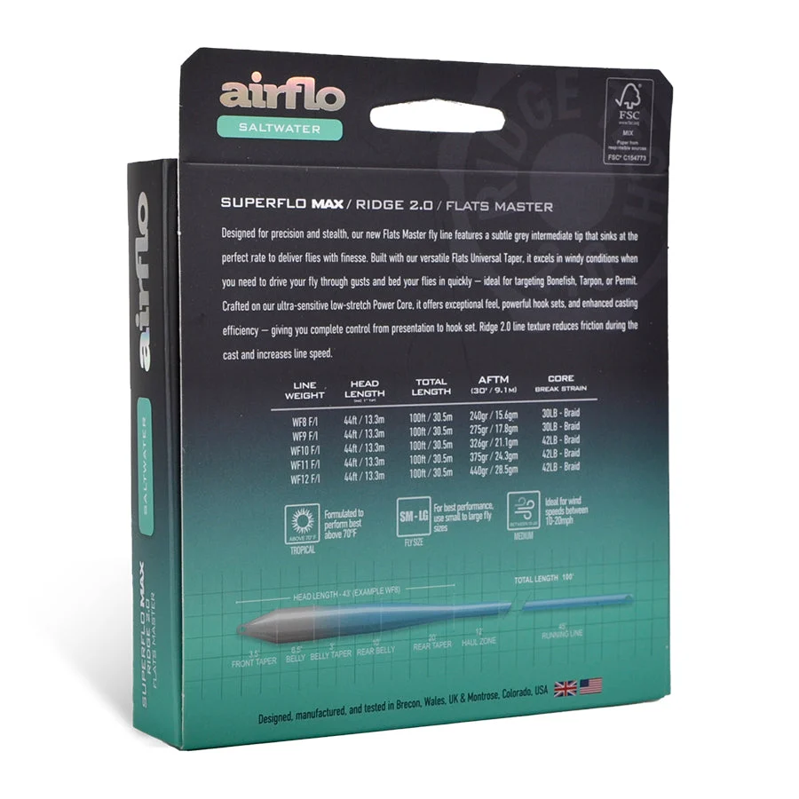 Airflo Muškařská šňůra Superflo Max Ridge 2.0 Flats Master Intermediate Tip WF