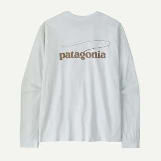 Patagonia Pánské tričko Long-Sleeved Casting Logo Responsibili-Tee®, Fiber White
