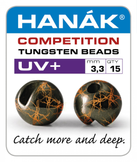Hanák Competition Tungstenové hlavičky UV+ černá & oranžová - vel. 4,6 mm