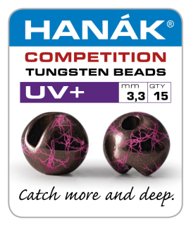 Hanák Competition Tungstenové hlavičky UV+ černá & růžová - vel. 4,6 mm