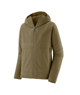 Patagonia Pánská mikina R1® TechFace Fitz Roy Trout Hoody, Dark Ash - vel. XXL