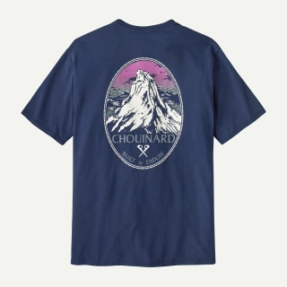 Patagonia Pánské tričko Chouinard Crest Pocket Responsibili-Tee®, Clement Blue - vel. M