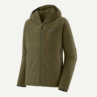 Patagonia Pánská mikina R1® TechFace Fitz Roy Trout Hoody, Basin Green - vel. M